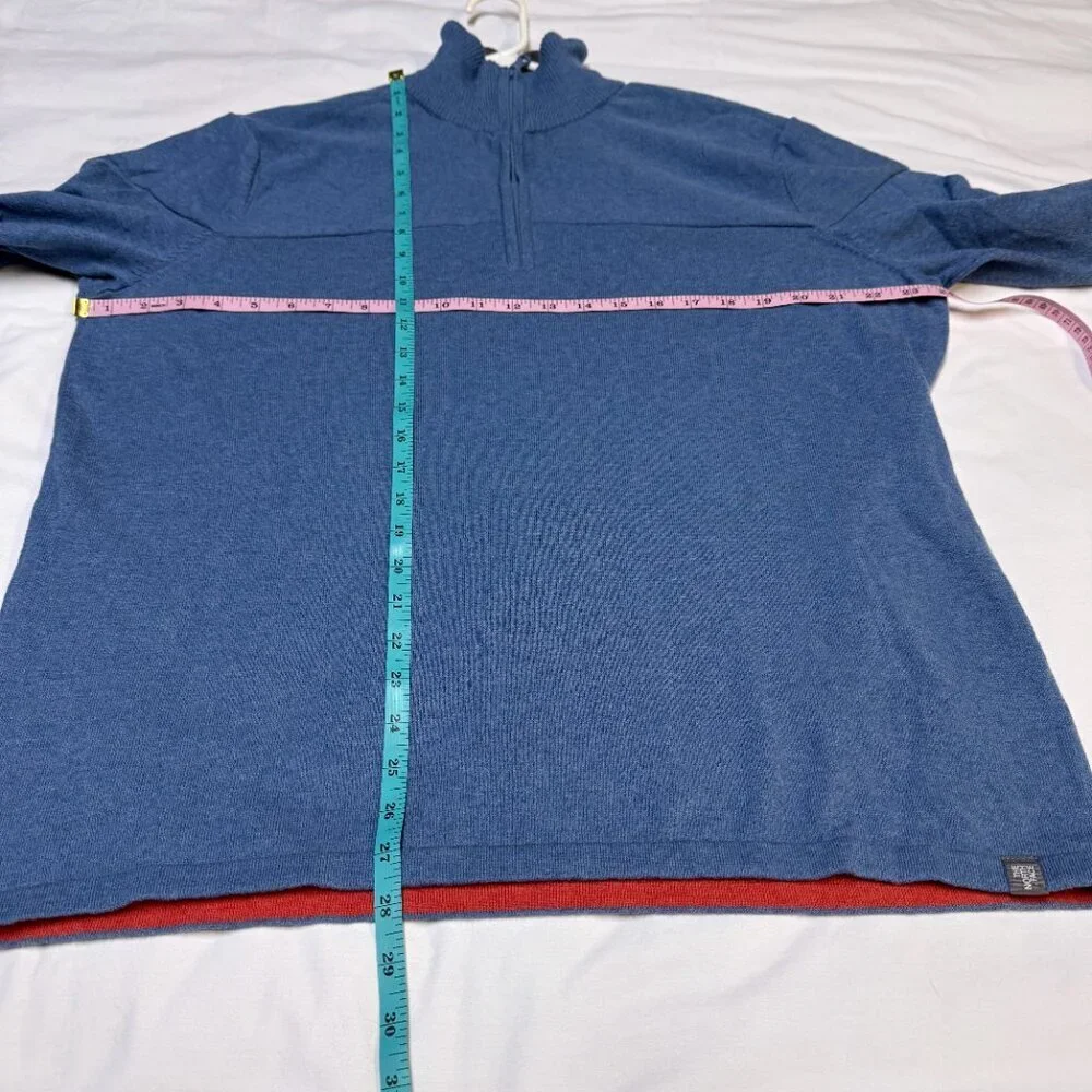 The North Face Mt. Tam‎ 1/4-Zip Sweater Men’s XL Blue Knit EUC